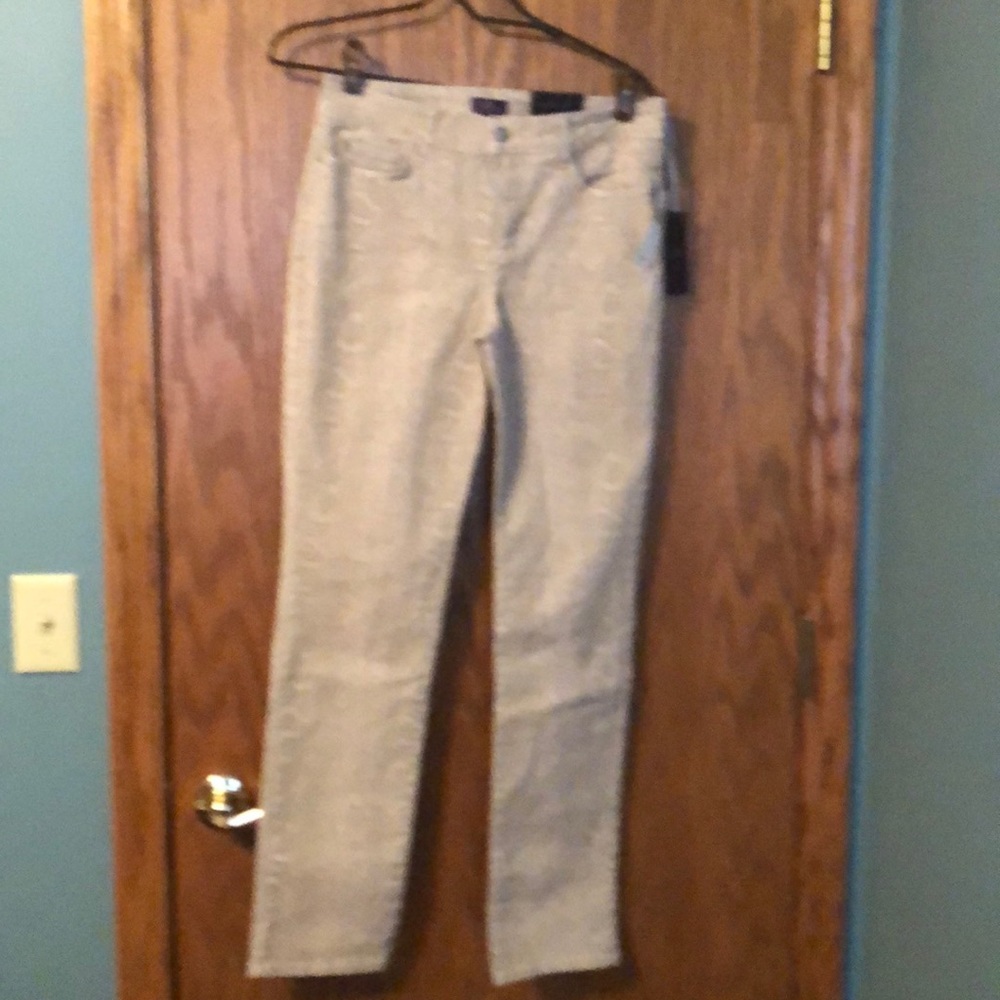 NYDJ grey python print stretch jean